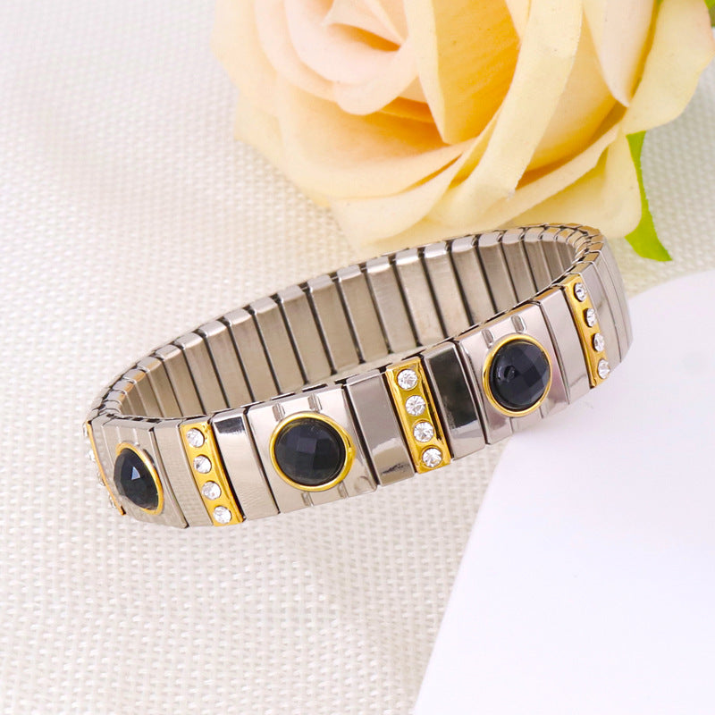 Wholesale Fashion Bohemian Elastic Titanium Steel Bracelet